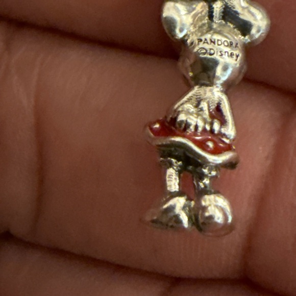 Silver and Red Mouse Charm Pendant - Picture 3 of 8